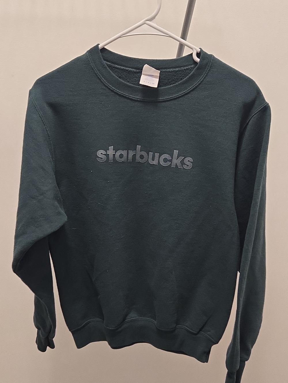 Starbucks Men's Crewneck Sweatshirt in Forest Green with Tonal Logo
